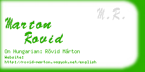 marton rovid business card