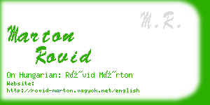 marton rovid business card